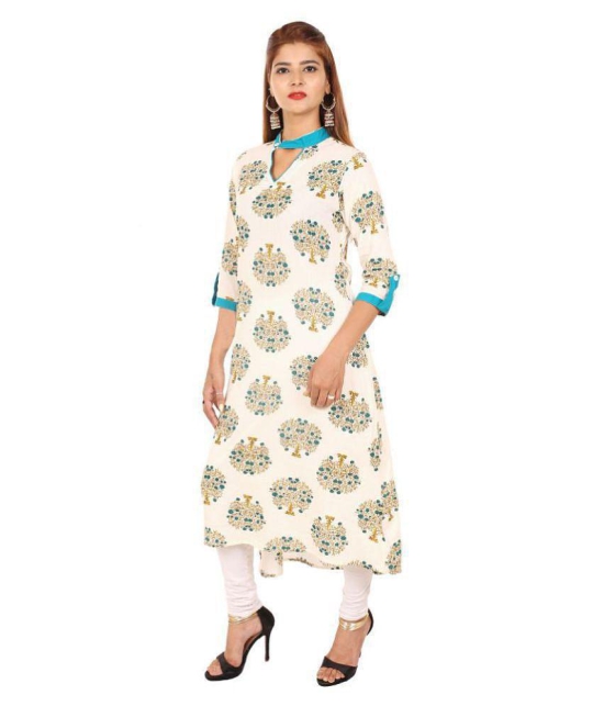 Rangun - Turquoise Cotton Blend Women's Straight Kurti - L