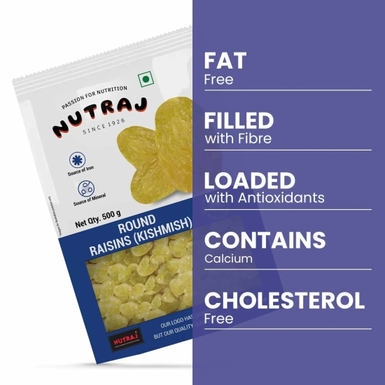 Nutraj Cashews 500g & Raisins 500g (Kaju - Kishmish) - 1kg Combo