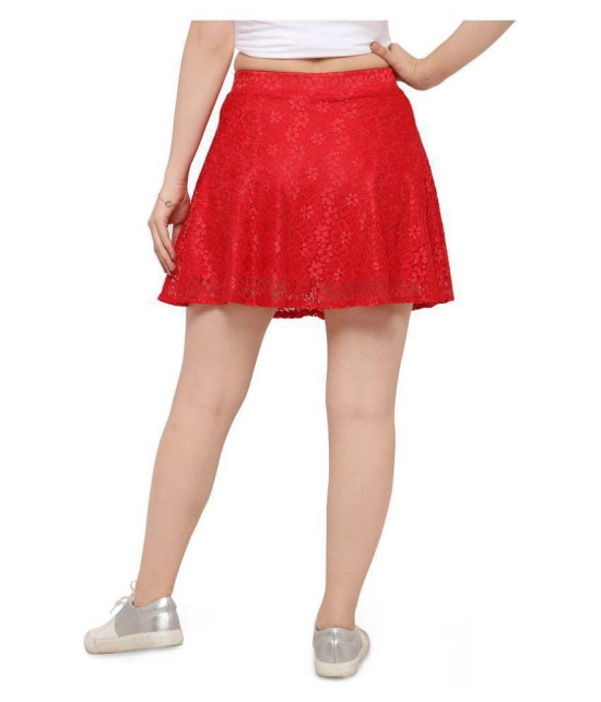 Smarty Pants Crochet Skater Skirt - Red - None