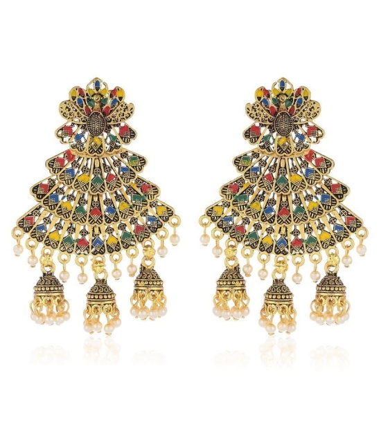 Bhagya Lakshmi - Multi Color Chandelier Earrings ( Pack of 1 ) - Multi Color