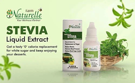 Farm Naturelle Concentrated Stevia Extract Liquid for Weight Loss and for Diabetic People, 20ml X Pack of 2