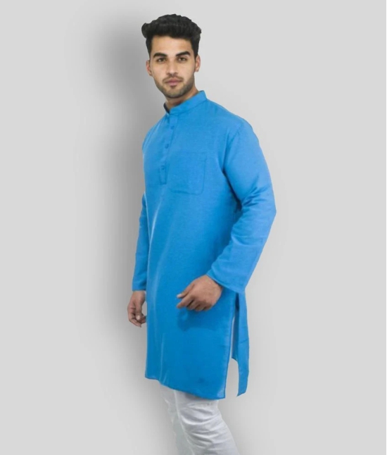 DESHBANDHU DBK - Blue Cotton Mens Regular Kurta ( Pack of 1 ) - None