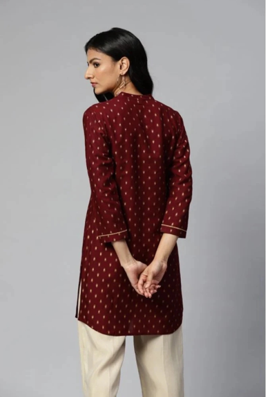 HIGHLIGHT FASHION EXPORT - Maroon Rayon Womens Straight Kurti ( Pack of 1 ) - None