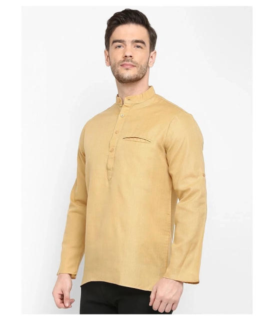 Hangup Khaki Cotton Kurta Single - None