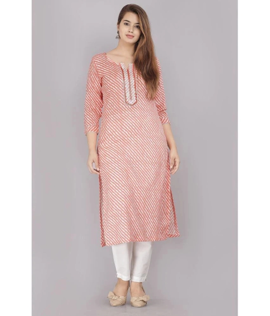 JC4U - Orange Cotton Womens Straight Kurti ( Pack of 1 ) - None