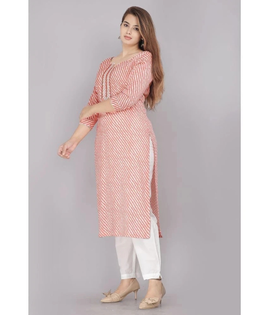 JC4U - Orange Cotton Womens Straight Kurti ( Pack of 1 ) - None