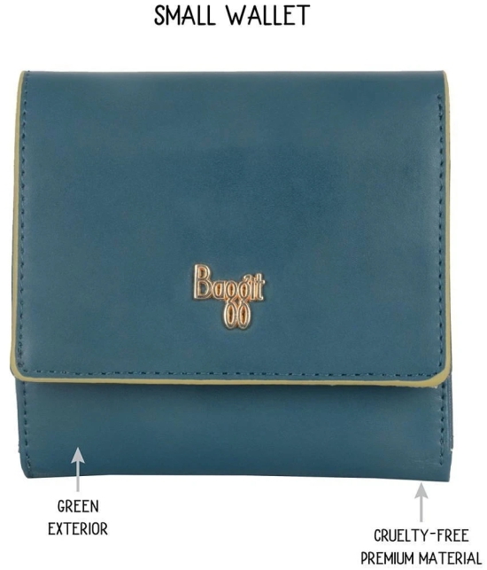 Baggit Faux Leather Green Womens Three fold Wallet ( Pack of 1 ) - Green