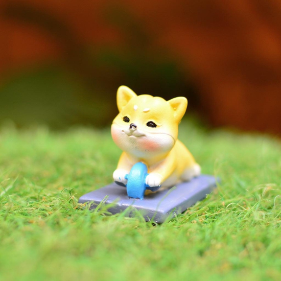 Miniature Cute Corgi Dog doing Yoga