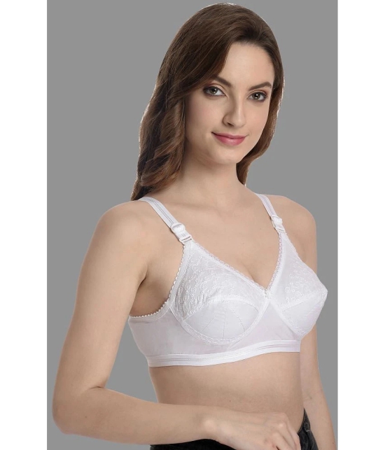 Madam - White Cotton Non Padded Womens T-Shirt Bra ( Pack of 1 ) - None