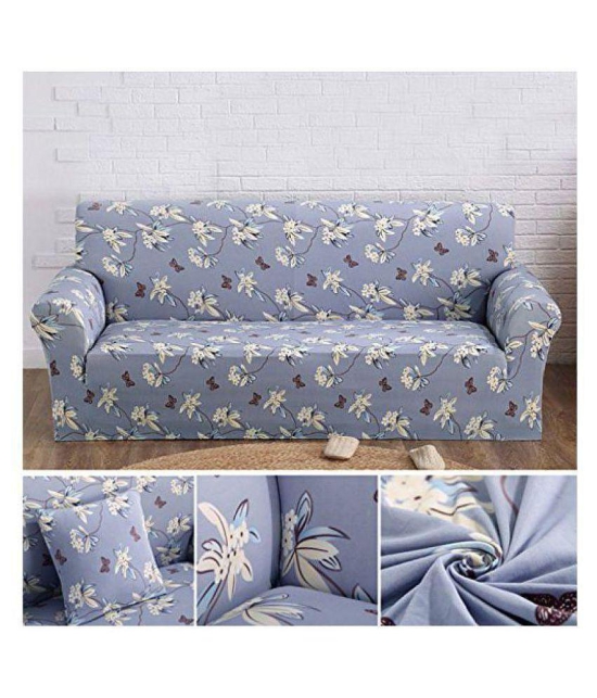 House Of Quirk 3 Seater Polyester Single Sofa Cover Set - Gray