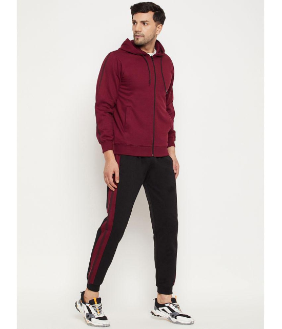 Wild West - Maroon Cotton Blend Regular Fit Solid Mens Sports Tracksuit ( Pack of 1 ) - None