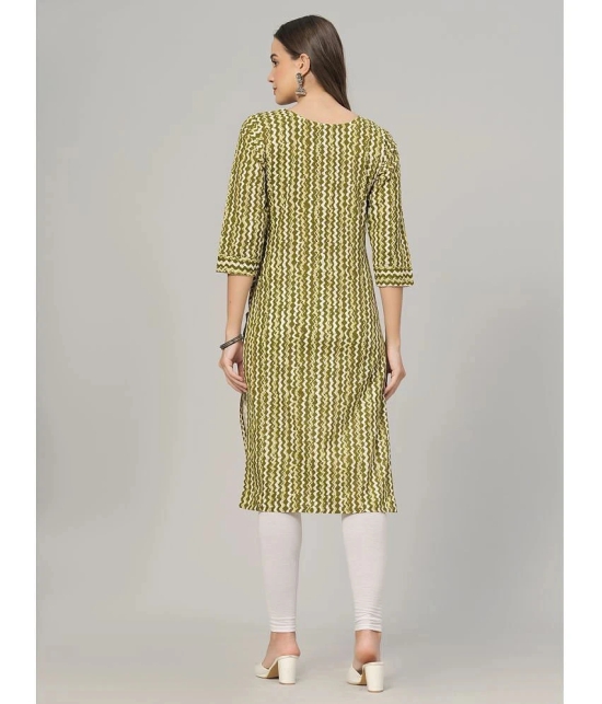 JC4U Cotton Embroidered Straight Womens Kurti - Green ( Pack of 1 ) - None