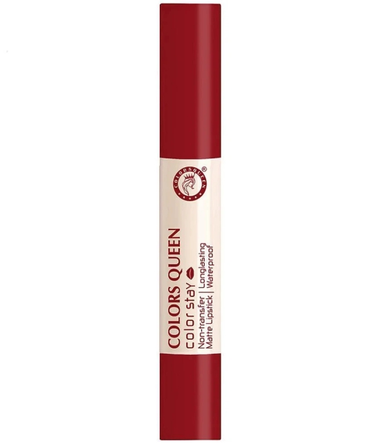 Colors Queen Color It All Non Transfer Matte Lip Crayon - Hot Red (Shade - 10)