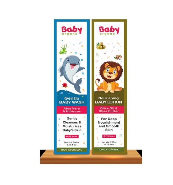 BabyOrgano Gentle Baby Wash & Nourishing Baby Lotion Combo