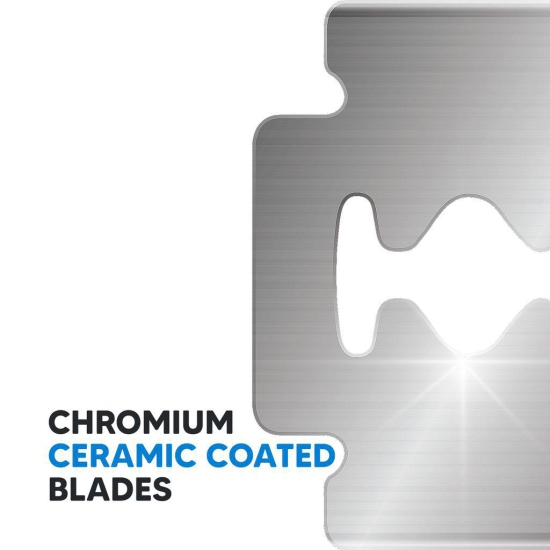 LetsShave Premium Blade, Pack of 50 Blades, 5 Tucks of 10 Blades, Chromium Ceramic Coated Blades, South Korea Technology, Blades for Men