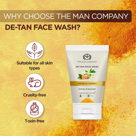 De-Tan Face Wash I Moringa  Turmeric-Face Wash and Free Face Cream