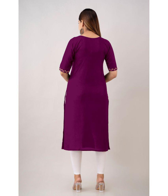 Kapadia - Purple Rayon Womens Straight Kurti ( Pack of 1 ) - None