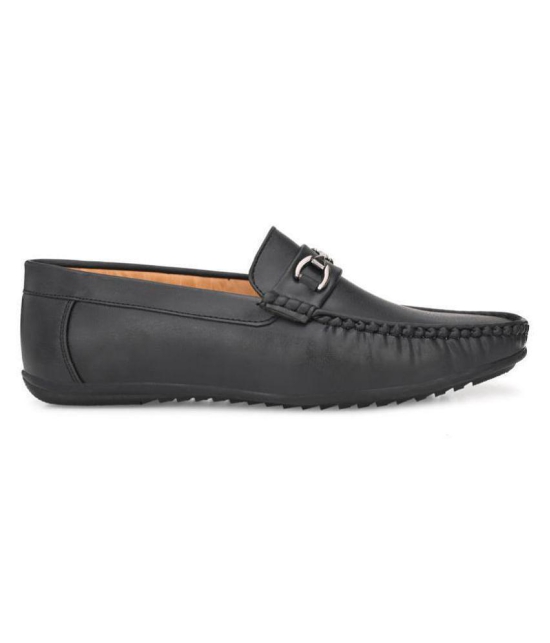 Leeport - Black Mens Horsebit loafers - 7