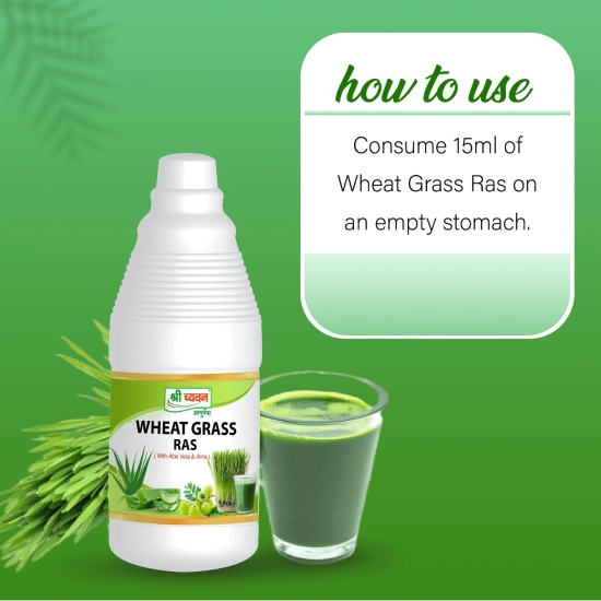 Shri chyawan Wheat Grass Ras -500 ml Fights Skin InfectionsImproves overall Metabolism-Shri chyawan Wheat Grass Ras -500 ml |Fights Skin Infections|Improves overall Metabolism|