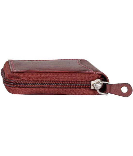 Tough Maroon Pure Leather Card Holder Wallet - Maroon