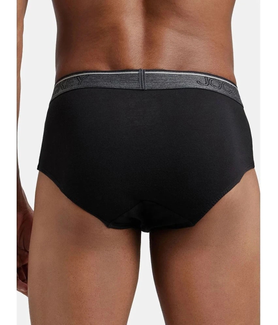 Jockey 8037 Men Super Combed Cotton Solid Brief with Ultrasoft Waistband - Black (Pack of 2) - None