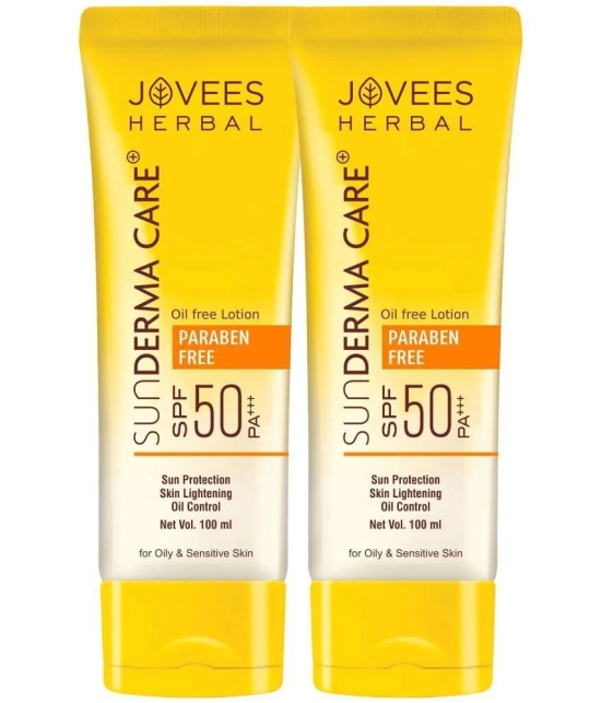 Jovees Herbal Sun Derma Care Lotion Spf 50 Pa+++ Broad Spectrum For Oily Skin 100Ml (Pack Of 2)