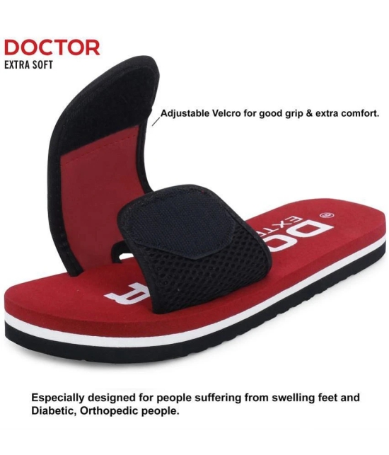 DOCTOR EXTRA SOFT - Maroon Womens Slide Flip Flop - None