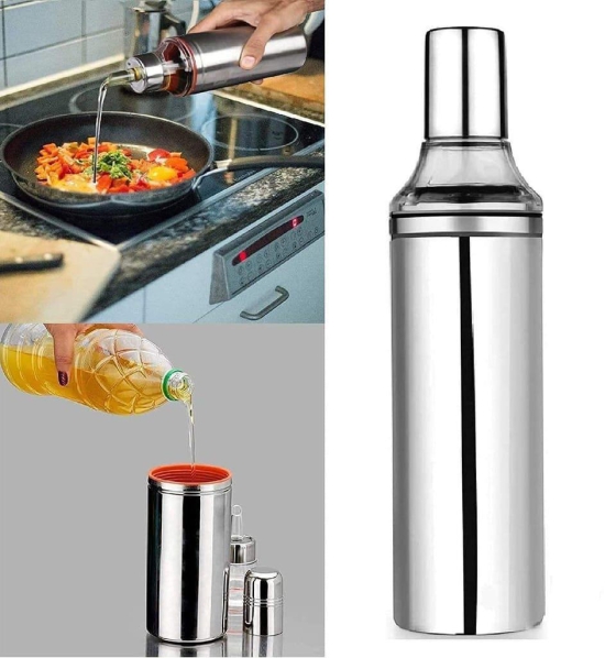 PROSAC Stainless Steel Oil Dispenser Bottle, Leakproof Oil Dispenser Bottle Pot for Kitchen Cooking Restaurant Oil Nozzle Dropper Container (1L)