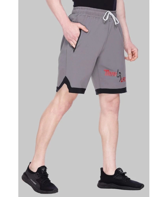 LEEBONEE Light Grey Polyester Blend Mens Shorts ( Pack of 1 ) - None