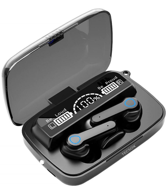 Tecsox Max19 Airbuds In Ear Bluetooth Earphone 5 Hours Playback Bluetooth IPX4(Splash Proof) Powerfull Bass -Bluetooth V 5.1 Black