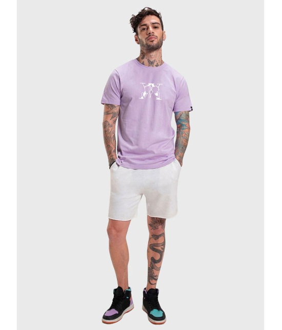 Bewakoof - Purple Cotton Regular Fit Mens T-Shirt ( Pack of 1 ) - None