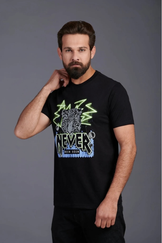 Never Been Seen Printed Black T-Shirt for Men XL