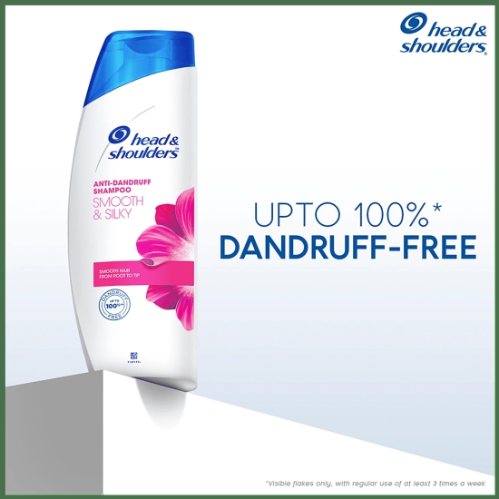 Head & Shoulders Smooth & Silky Anti-Dandruff Shampoo - Smooth Hair From Root To Tip, Upto 100% Dandruff Free, 180 Ml