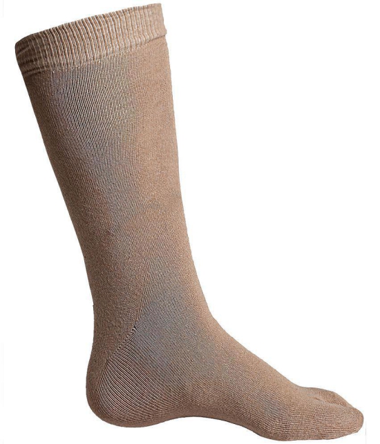 Texlon - Beige Cotton Women's Mid Length Socks ( Pack of 5 ) - None