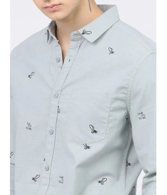 Ketch 100% Cotton Slim Fit Printed Full Sleeves Mens Casual Shirt - Grey ( Pack of 1 ) - None