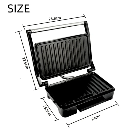 LA' FORTE VITE Heavy Duty Panini Grill Sandwich 850W Grill (Silver, Black)