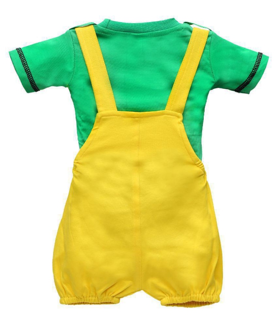 Zadmus Unisex Top and Dungaree Set Cotton, Green   - 6-12 Months