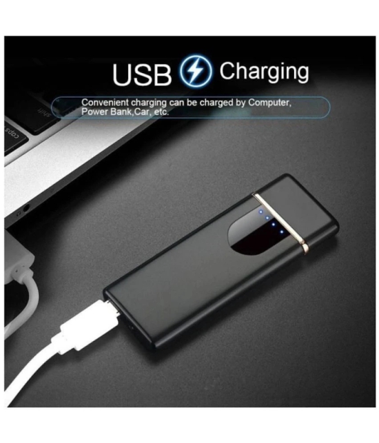 GREYFIRE - Black USB Lighter ( Pack of 1 )