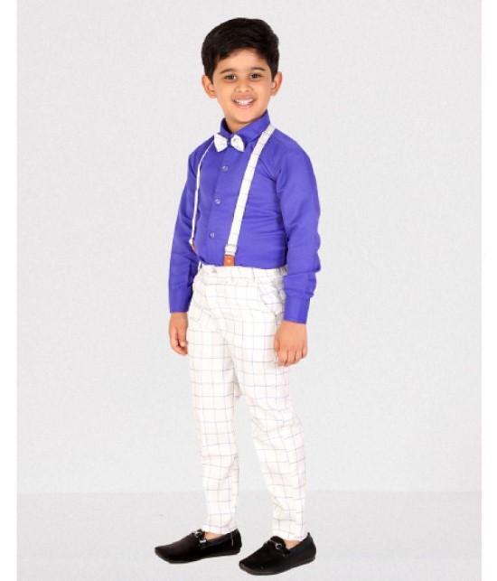 DKGF Fashion - Blue Cotton Blend Boys Shirt & Pants ( Pack of 1 ) - None