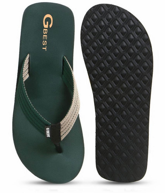 G Best Green Men's Thong Flip Flop - None