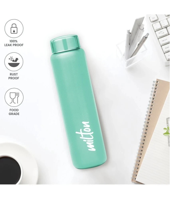 Milton Aqua 1000 Stainless Steel Water Bottle Set of 4, 950 ml Each, Light Green - Multicolour