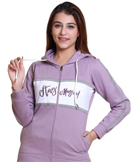 Wild West Purple Fleece Self Design Tracksuit - Pack of 1 - None