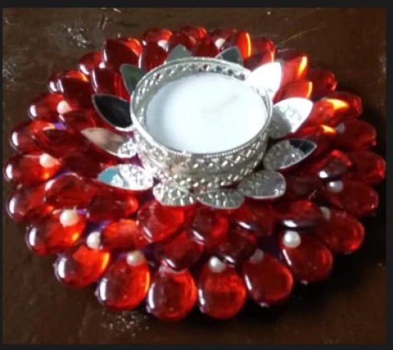 RED FLOWER FLOATING DIYA