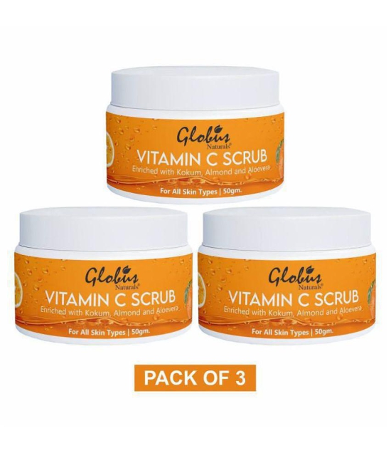 Globus Naturals Vitamin-C Brightening Facial Scrub 50 gm Pack of 3