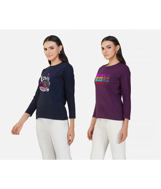 CHOZI - Multi Color Cotton Regular Fit Womens T-Shirt ( Pack of 2 ) - None