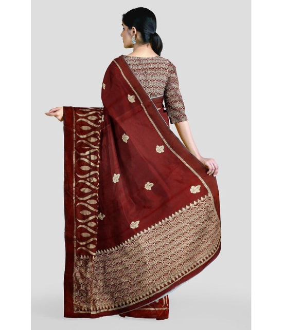 OFLINE SELCTION - Red Banarasi Silk Saree With Blouse Piece ( Pack of 1 ) - Red