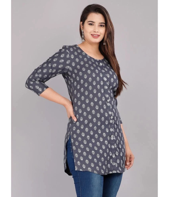 JC4U - Grey Rayon Womens Straight Kurti ( Pack of 1 ) - None