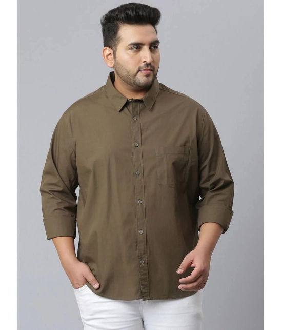 instaFab - Olive Cotton Oversized Fit Mens Casual Shirt ( Pack of 1 ) - None