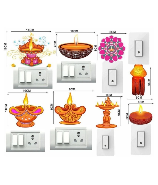 Decor Villa Deepak Switch Board Sticker Festive Sticker ( 20 x 38 cms )