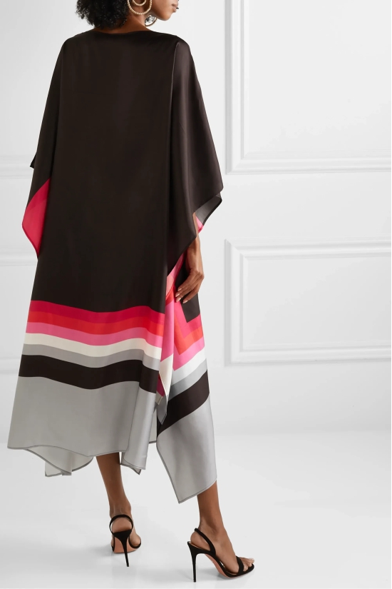 Evening Satin Silk Kaftan Dress